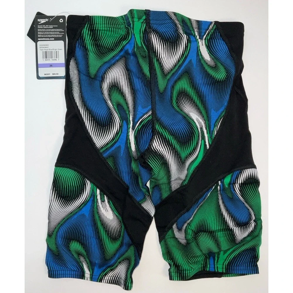 NIP Men's Speedo Competitive Endurance+ Purpose Jammer Swim Shorts Blue Green 26